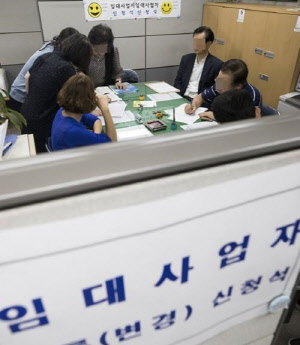 정부의 등록임대주택 활성화로 사업자가 늘면서 임대기간을 채우지 않고 주택을 매각하는 위반 사례도 크게 늘었다. 서울 마포구청에서 등록임대주택 사업 신청이 진행되고 있다.<연합뉴스>